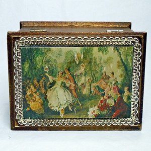 Antique Vintage Jewelry Box Musical Dancer